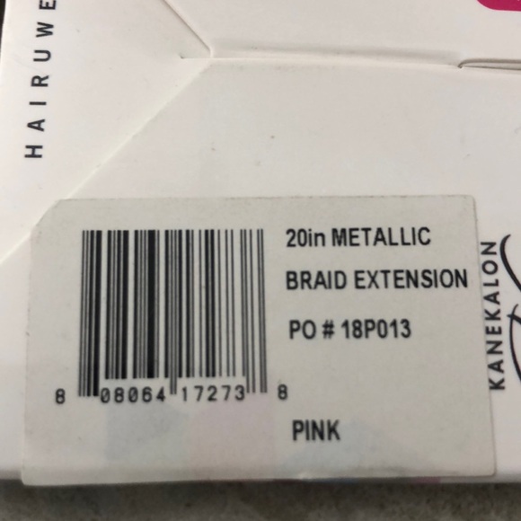 Pop by Hairdo 20” Pink Hair Extension Metallic Clip In Braid Extension Gift NEW! - Picture 11 of 12